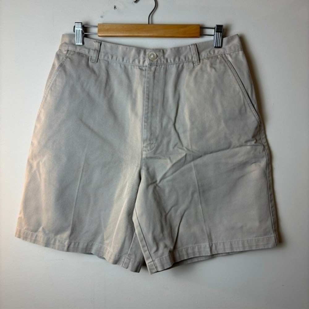 Womens 12 Polo Ralph Lauren Chino Shorts Beige Cotton Flat Front Slash Pocket